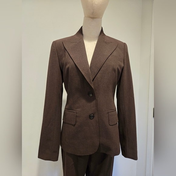 Michael kors brown 2 piece pants and jacket suit. - Picture 2 of 8
